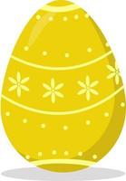 vetor ilustração do uma amarelo Páscoa ovo com uma lindo padronizar. Páscoa ovo com uma padronizar. vetor isolado desenho.postal.a plano ilustração desenhado de mão.