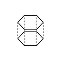 3d hexágono com tracejadas linhas vetor ícone