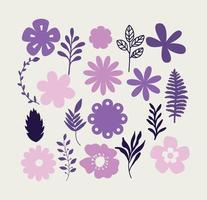 simples floral vetor clipart dentro roxa tons