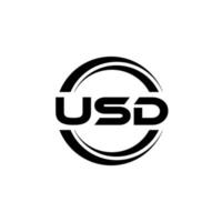 USD carta logotipo Projeto dentro ilustração. vetor logotipo, caligrafia desenhos para logotipo, poster, convite, etc.