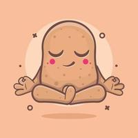 calma batata vegetal personagem mascote com ioga meditação pose isolado desenho animado dentro plano estilo Projeto vetor