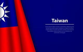 onda bandeira do Taiwan com copyspace fundo. vetor