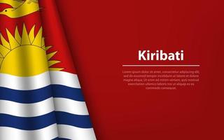 onda bandeira do Kiribati com copyspace fundo. vetor