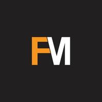 fm logotipo carta Projeto vetor fm vetor
