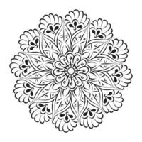 design de arte mandala em círculo. design de mandala simples arte de mandala floral bela arte de mandala vetor