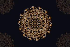 mandala vetor Projeto com Preto fundo. desatado mandala padronizar com Preto fundo. dourado mandala com Preto fundo