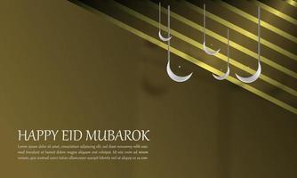 islâmico fundo com eid Mubarak cumprimento cartão com simples Castanho islâmico enfeite elegante atraente eps 10 vetor