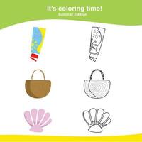 colorida atividade para crianças. imprimível coloração planilha. vetor Arquivo