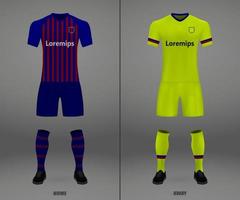 Barcelona futebol kit 2018-19, camisa modelo para futebol jérsei. vetor