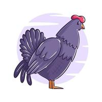 vetor mão desenhado galinha desenho animado personagem