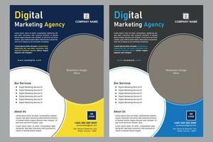 modelo de design de folheto de marketing digital vetor