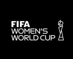 fifa mulheres mundo copo branco logotipo mundial campeão símbolo Projeto vetor abstrato ilustração com Preto fundo