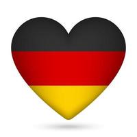 Alemanha bandeira dentro coração forma. vetor ilustração.
