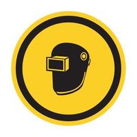 símbolo de desgaste de capacete de soldagem isolado em fundo branco, ilustração vetorial eps.10 vetor