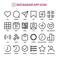 Instagram aplicativo ícone símbolo conjunto pacote para gráfico Projeto vetor