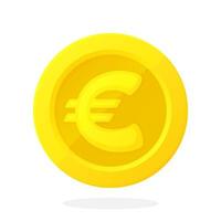 ouro moeda do europeu União euro dentro plano estilo vetor