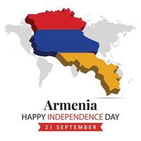 Armênia independência dia, 3d Renderização Armênia independência dia ilustração com 3d mapa e bandeira cores tema vetor