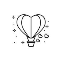 ar balão, coração vetor ícone