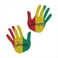 Guiné bandeira mão vetor