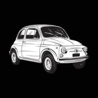 clássico italiano supermini carro ilustração vetor linha arte