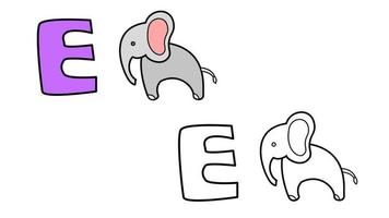 desenho animado elefante e carta e coloração livro vetor ilustração para crianças