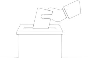 uma mão inserções a acabado voto papel vetor