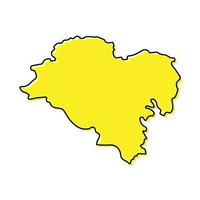 simples esboço mapa do ulsan é uma região do Coréia vetor