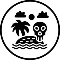 design de ícone de vetor de ilha de caveira