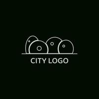 logotipo do de várias cidade edifícios dentro uma volta forma. vetor