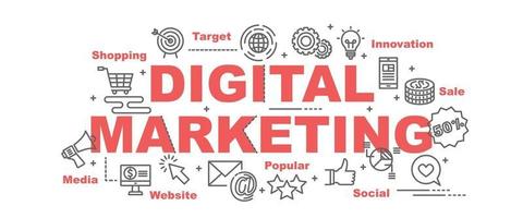 banner de vetor de marketing digital