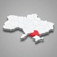 kherson oblast. região localização dentro Ucrânia 3d mapa vetor