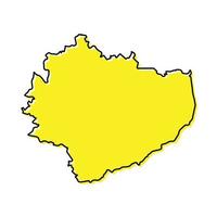 simples esboço mapa do piedosos Cruz é uma região do Polônia vetor