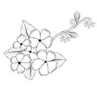 livre vetor linha arte e mão desenhando flor arte Preto e branco plano Projeto simples flor