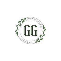 gg inicial beleza floral logotipo modelo vetor