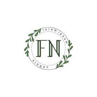 fn inicial beleza floral logotipo modelo vetor