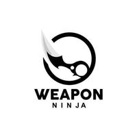 arma logotipo, tradicional arma karambit vetor, ninja brigando ferramenta simples projeto, símbolo ícone, ilustração vetor