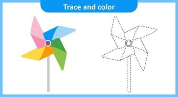 rastreio e moinho de vento de papel colorido