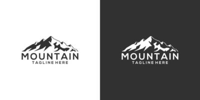ilustração e design de logotipo de vetor de montanha vintage.