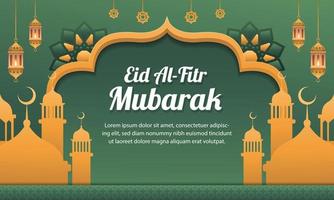 feliz eid al-fitr luxo islâmico fundo vetor