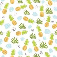 têxtil padrões fruta tropical abacaxi desatado padronizar exótico frutas folhas fofa verão fundo exótico fresco frutas tropical folhas em branco fundo fruta ilustração. abacaxi papel de parede. vetor