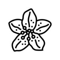 rododendro flor Primavera linha ícone vetor ilustração