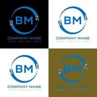 bm carta logotipo criativo Projeto. bm único Projeto. vetor