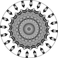 simples circular padronizar dentro Formato do mandala para hena, mehndi, tatuagem, decoração. decorativo enfeite dentro étnico oriental estilo. coloração livro página. círculo vetor clipart floral flor oriental padronizar