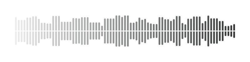 onda sonora ou ícone de mensagem de voz. forma de onda de música, faixa de reprodução de rádio. linha de equalizador de áudio. ilustração vetorial vetor