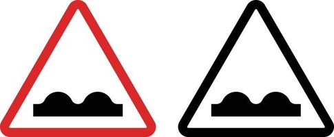 irregular estrada placa ícone conjunto vetor dentro vermelho e Preto . vermelho e Preto triângulo Atenção placa com colisão símbolo