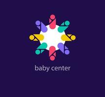 criativo bebê Centro logotipo Projeto. moderno Projeto cor. cíclico bebê logotipo modelo. vetor. vetor