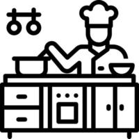 ícone de linha para cozinheiro vetor