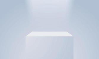mínimo 3d exibição produtos mínimo cena com geométrico pódio plataforma. moderno suave azul cubo pedestal pódio com esvaziar quarto fundo vetor