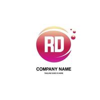 rd inicial logotipo com colorida círculo modelo vetor