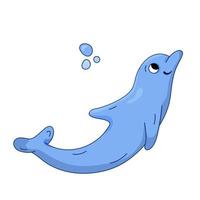 golfinho desenho animado vetor ilustração. oceano morador. náutico isolado golfinho, mar animais conceito.